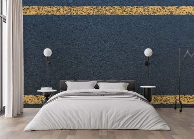 The texture of asphalt and yellow line.Vector Wall mural