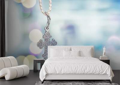 Religion. Christian cross background. Wall mural