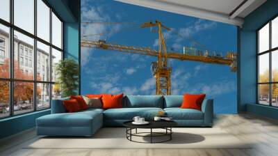 tower crane on the sky background Wall mural