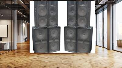 old powerful stage concerto audio speakers isolated Wall mural