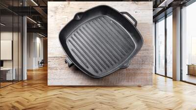 new empty cast iron grill pan Wall mural