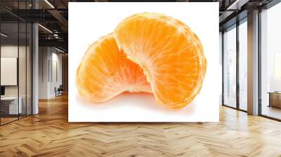 tangerine slices isolated Wall mural