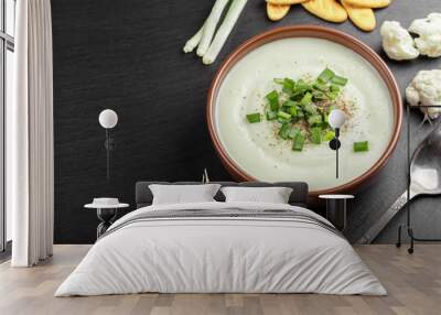 white vegetable cream soup Wall mural