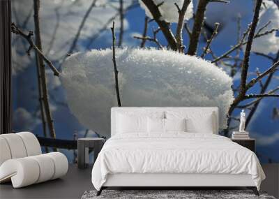 Snowdrifts of large snowflakes. Wall mural