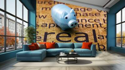 Piggy bank and home concept Wall mural