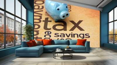 Piggy bank and tax concept Wall mural