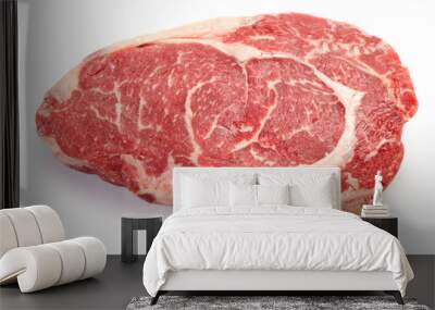 Fresh raw beef steak isolated on white background Wall mural