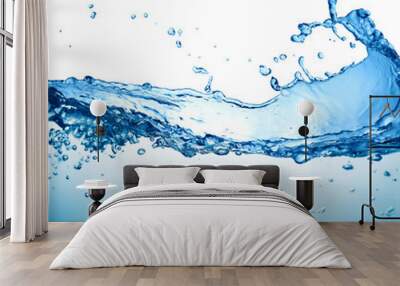 Water wave on white background Wall mural