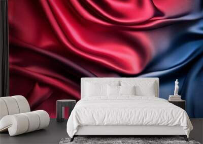 Luxurious red and blue silk or satin cloth texture perfect for wedding background Wall mural