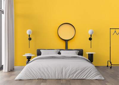 magnifying glass on yellow background. Search concept Wall mural