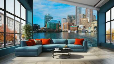 Boston skyline and harbour Wall mural