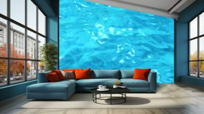 Blue water in swimming pool background closeup Wall mural