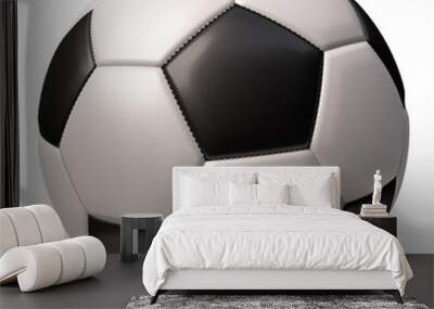 Realistic soccer ball isolated on white Wall mural