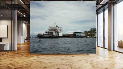 the transport ferry in bocas del torro port Wall mural