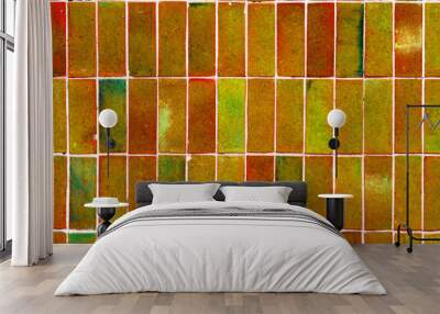 abstract color wall background.green brick wall for background u Wall mural