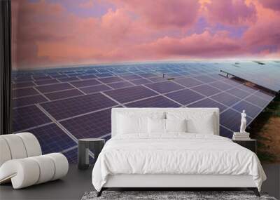 Power plant using renewable solar energy on blue sky cloud with Wall mural