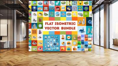 Big bundle set/Big bundle set of design templates, design elements, isometric objects buildings
 Wall mural