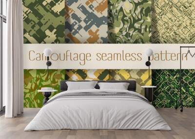 Camouflage seamless pattern. Military Army camouflage pattern design Wall mural