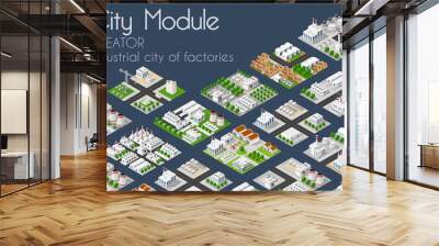 City module plant factory industrial creator isometric concept Wall mural