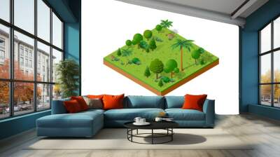 Isometric 3D set park Wall mural