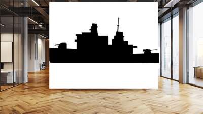 Single of silhouettes of warships for design and Wall mural