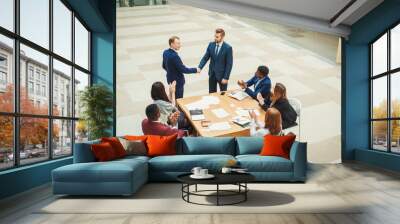 Business Man deal. Business handshake and business people on deal concept Wall mural