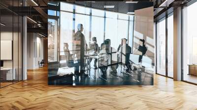 international conference are helding in the modern office with glass wall. working atmosphere in the meeting Wall mural