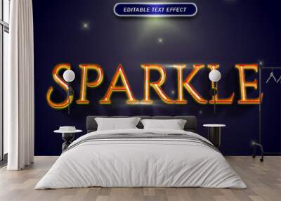 Luxuty Sparkle text effect. editable font effect. neon light font style Wall mural