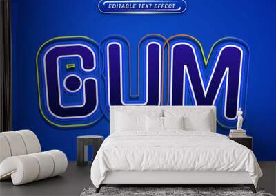 Minimalist gum text editable effect Wall mural