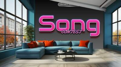 Song contest text style effect editable  Wall mural