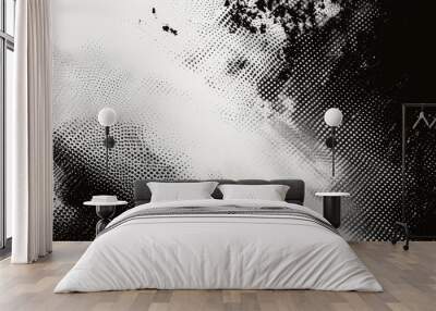 An abstract grunge halftone texture in monochrome Wall mural