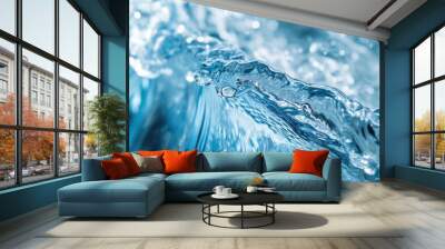 Blue water wave Wall mural