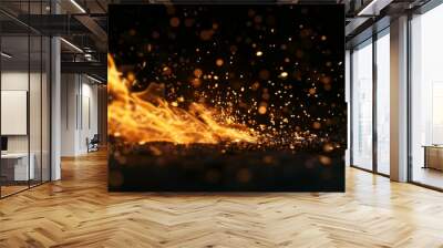 Fire Sparks and Embers: A Glowing Abstract Wall mural