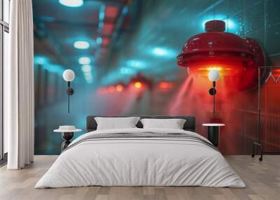 Indoor fire suppression system from different angles Wall mural