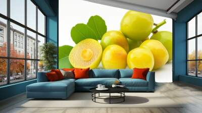 Kakadu plum fruit on white background Wall mural