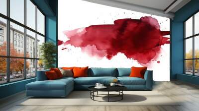 Realistic image of a red wine stain on a white background Wall mural