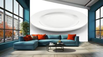 White Ceramic Plate Isolated on White Background Wall mural