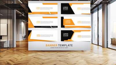 set of six  business orange web banner templates, vector illustration Wall mural