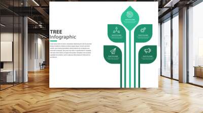 tree infographic, graph for steps to reach the goal, template vector eps 10. Wall mural