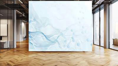 Minimalist white and light blue abstract gradient background with molecular structures and ample copy space for web banner design. Wall mural