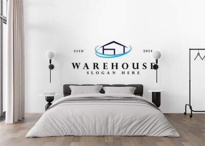 modern warehouse icon logo design vector illustration. unique warehouse logo vector design template isolated on white background Wall mural