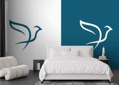 bird logo design, minimalist logo design, logo template Wall mural