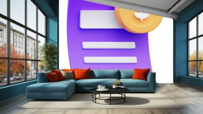 Business payment invoice 3d illustration rendering Wall mural