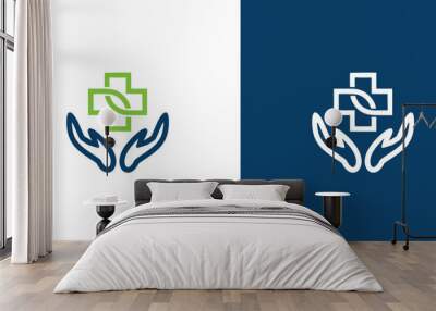 hospital logo, healthy, medicine logo, logo template Wall mural