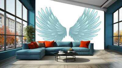 Magic beautiful angel fairy wings cartoon style vector illustration isolated on white background Wall mural