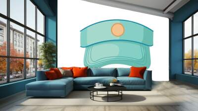 Turquoise color modern visor cap hat for summer and hot weather vector illustration isolated on white background Wall mural