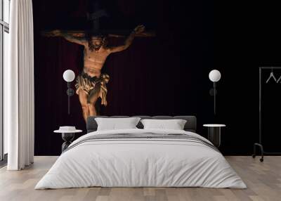 Jesus christ crucified. Crucifix. Christian symbol .Holy week Wall mural