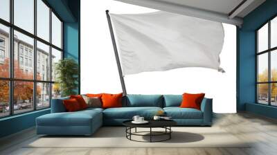 white flag isolated Wall mural