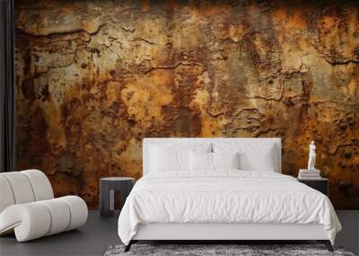 Rusty metal texture as background wallpaper Wall mural