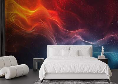 close up horizontal abstract colorful illustration of shiny flowing waves background Wall mural